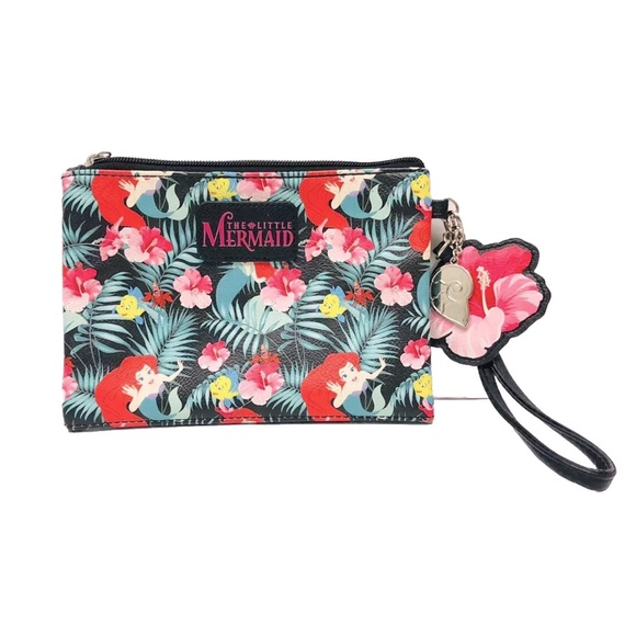 Loungefly Handbags - Disney Loungefly Little Mermaid Flounder Sebastian Wristlet Zipper Pouch